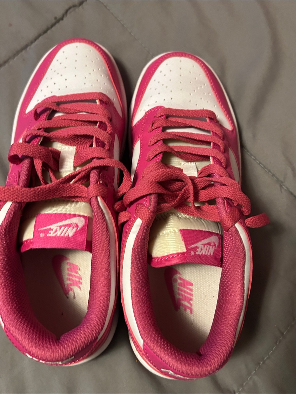 Nike Women’s Hot Pink and White Low-Top Sneakers